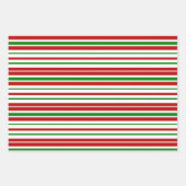 おもしろい緑、白、赤のクリスマスインスパイア ラッピングペーパーシート (正面)