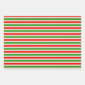 おもしろい緑、白、赤のクリスマスインスパイア ラッピングペーパーシート (正面)