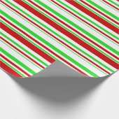 おもしろい緑、白、赤のクリスマスインスパイア ラッピングペーパー (角)