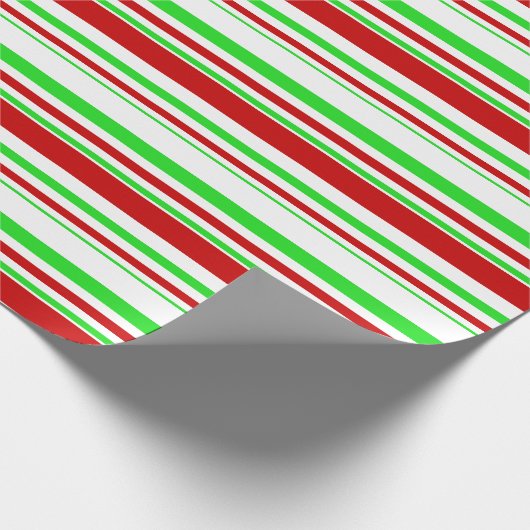 おもしろい緑、白、赤のクリスマスインスパイア ラッピングペーパー (角)