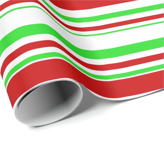 おもしろい緑、白、赤のクリスマスインスパイア ラッピングペーパー (ロールコーナー)