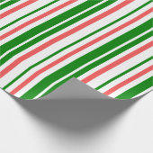 おもしろい緑、白、赤のクリスマスインスパイア ラッピングペーパー (角)