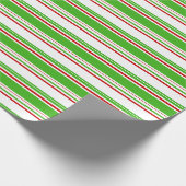 おもしろい緑、白、赤のクリスマススタイルパターン ラッピングペーパー (角)