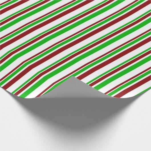 おもしろい緑、白、赤のクリスマスライインスパイアン ラッピングペーパー (角)