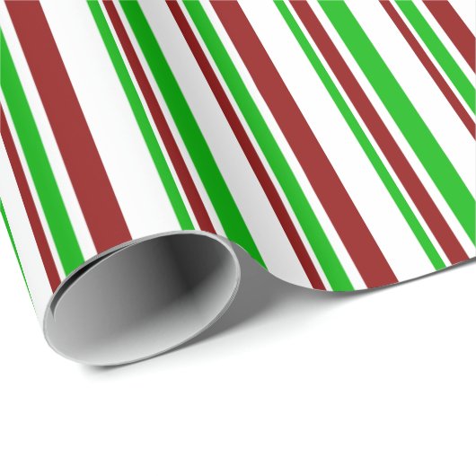 おもしろい緑、白、赤のクリスマスライインスパイアン ラッピングペーパー (ロールコーナー)