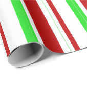 おもしろい緑、白、赤の色の線の折り返し紙 ラッピングペーパー (ロールコーナー)