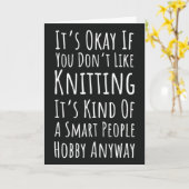 おもしろい編み物カード　かぎ針編みユーモア　ニッター クラフト カード (黄色い花)