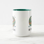 おもしろい編み物キャットヤーンアート「ニットハウ」プリント マグカップ (中央)