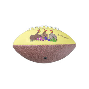 おもしろい編み物チキンイラストレーション アメリカンフットボール