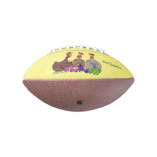 おもしろい編み物チキンイラストレーション アメリカンフットボール (回転270)