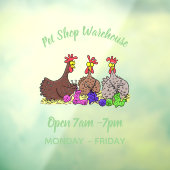 おもしろい編み物チキンイラストレーション ウィンドウサイン (シート3)