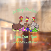 おもしろい編み物チキンイラストレーション ウィンドウサイン (シート2)