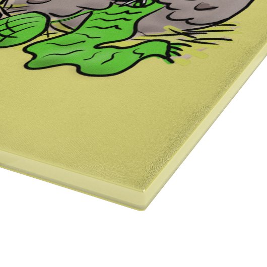 おもしろい編み物チキンイラストレーション カッティングボード (角)