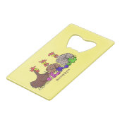 おもしろい編み物チキンイラストレーション クレジットカード栓抜き (正面アングル)