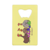 おもしろい編み物チキンイラストレーション クレジットカード栓抜き (裏面)