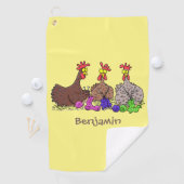 おもしろい編み物チキンイラストレーション ゴルフタオル (インサイチュ)