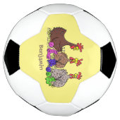 おもしろい編み物チキンイラストレーション サッカーボール (回転)