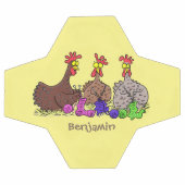 おもしろい編み物チキンイラストレーション サッカーボール (フラット)