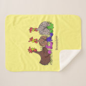 おもしろい編み物チキンイラストレーション シェルパブランケット (正面(横))