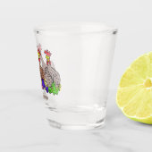 おもしろい編み物チキンイラストレーション ショットグラス (右)
