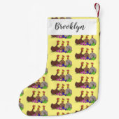 おもしろい編み物チキンイラストレーション スモールクリスマスストッキング (裏面)