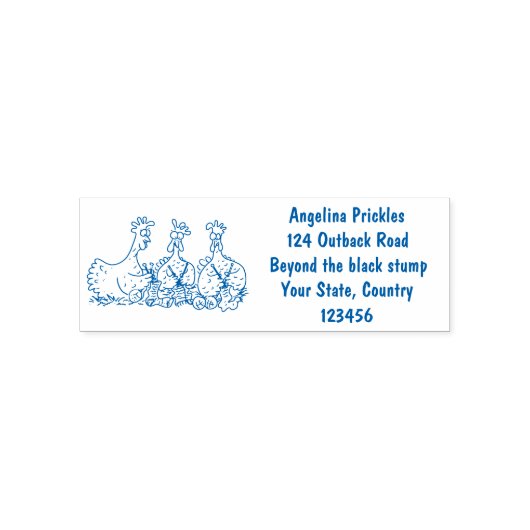 おもしろい編み物チキンイラストレーション セルフインキングスタンプ (デザイン)