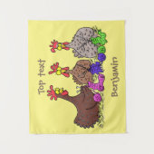 おもしろい編み物チキンイラストレーション タペストリー (正面)