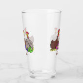 おもしろい編み物チキンイラストレーション タンブラーグラス (左)