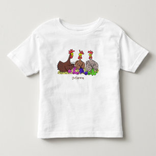 おもしろい編み物チキンイラストレーション トドラーTシャツ