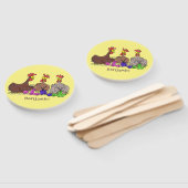 おもしろい編み物チキンイラストレーション ハンドファン (組立なし)