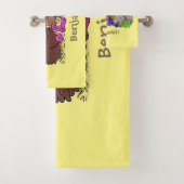 おもしろい編み物チキンイラストレーション バスタオルセット (インサイチュ)