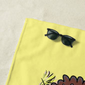 おもしろい編み物チキンイラストレーション ビーチタオル (インサイチュ)