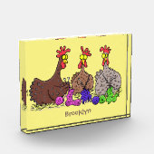 おもしろい編み物チキンイラストレーション フォトブロック (左)