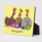 おもしろい編み物チキンイラストレーション フォトプラーク (側面)