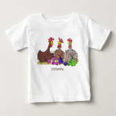 おもしろい編み物チキンイラストレーション ベビーTシャツ (正面)