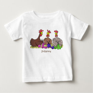 おもしろい編み物チキンイラストレーション ベビーTシャツ