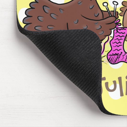 おもしろい編み物チキンイラストレーション マウスパッド (コーナー)