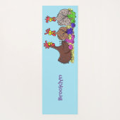 おもしろい編み物チキンイラストレーション ヨガマット (裏面)