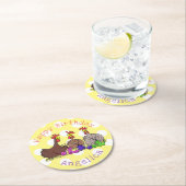 おもしろい編み物チキンイラストレーション ラウンドペーパーコースター (インサイチュ)