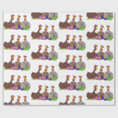 おもしろい編み物チキンイラストレーション ラッピングペーパー (フラット)