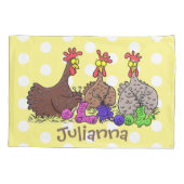 おもしろい編み物チキンイラストレーション 枕カバー (裏面)