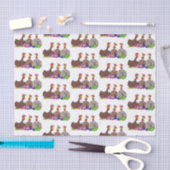 おもしろい編み物チキンイラストレーション 薄葉紙 (クラフト)