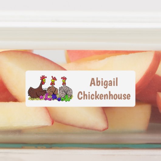 おもしろい編み物チキンパーソナライズされた ラベル (貼付)