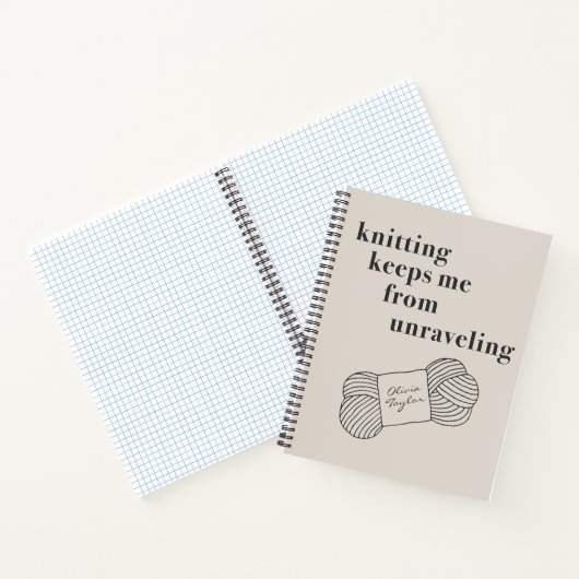 おもしろい編み物プロジェクト引用文パーソナライズされた名 ノートブック (内部)