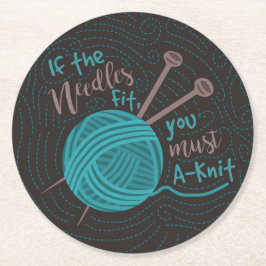 おもしろい編み物ユーモアのある針糸編み機 ラウンドペーパーコースター