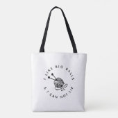 おもしろい編み物私は大きなボールが好き大きなトートバッグ トートバッグ (裏面)