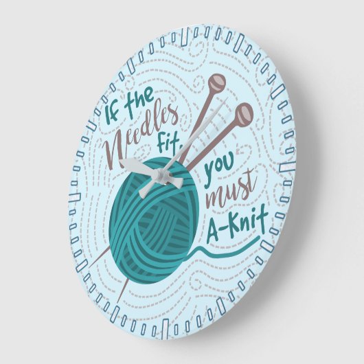 おもしろい編み物編み機かわいい糸針 ラージ壁時計 (傾斜)