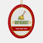 おもしろい編み物 セラミックオーナメント (右)