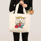 おもしろい編み物 ラージトートバッグ (正面(商品))