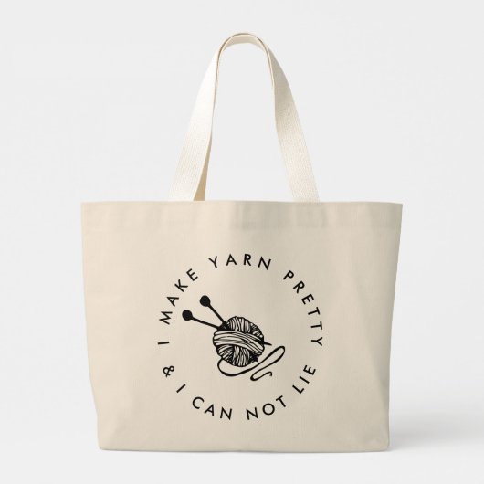 おもしろい編み物Iが糸を作かわいらしるパーソナライズされた ラージトートバッグ (裏面)